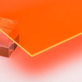 Acrylic Sheet, Florescent Orange, Transparent (#9096)